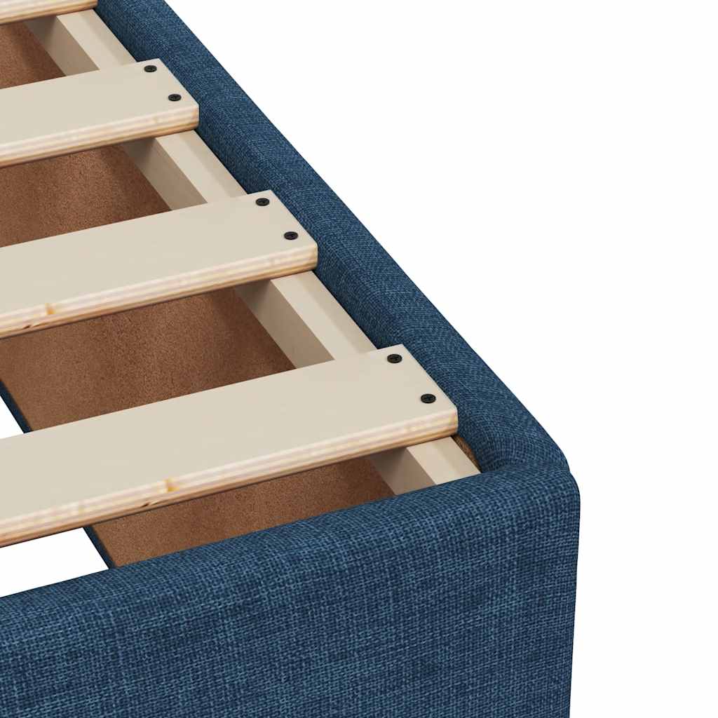 Krevet s oprugama i madracem plavi 140 x 190 cm od tkanine