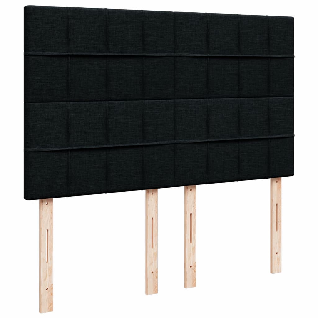 Krevet s oprugama i madracem crni 140 x 190 cm od tkanine
