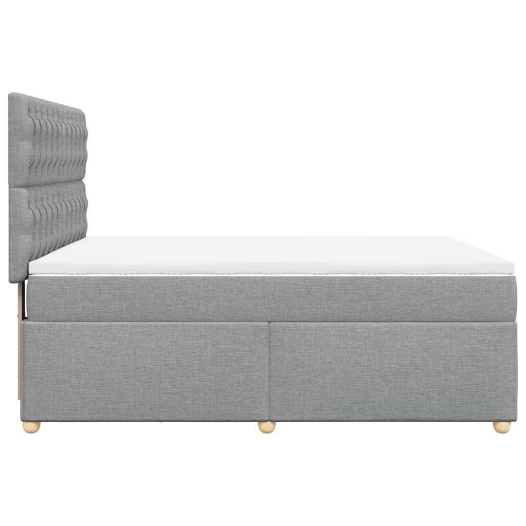 Krevet box spring s madracem svjetlosivi 140x200 cm od tkanine