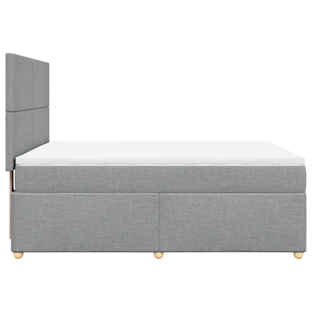 Krevet box spring s madracem svjetlosiva 160x200 cm tkanina