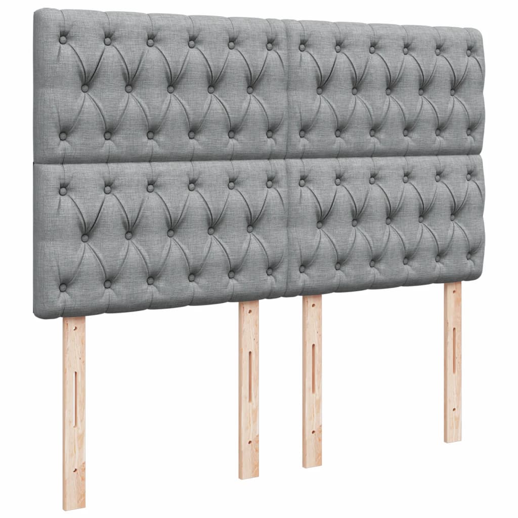 Krevet box spring s madracem svjetlosiva 160x200 cm tkanina