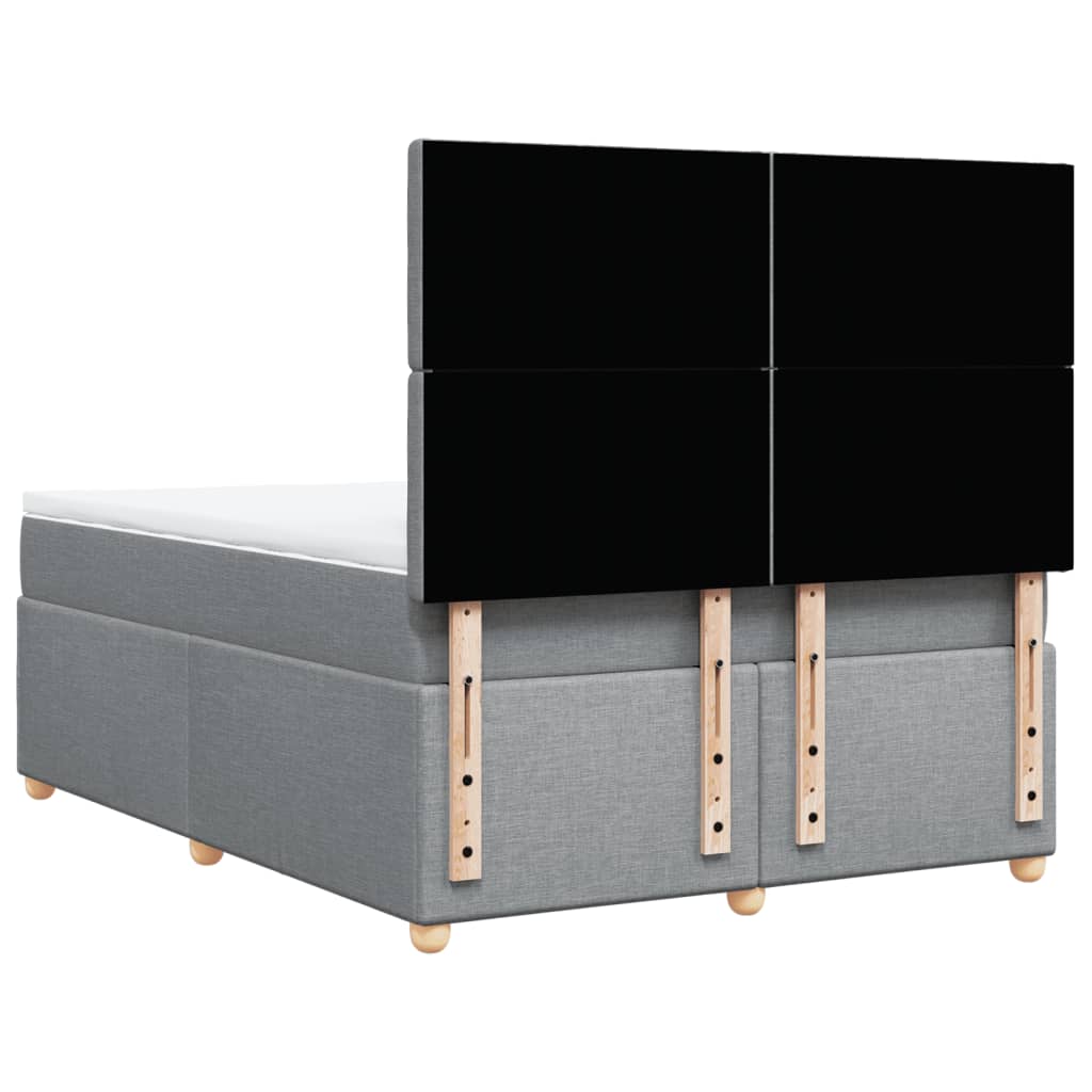 Krevet box spring s madracem svjetlosiva 160x200 cm tkanina