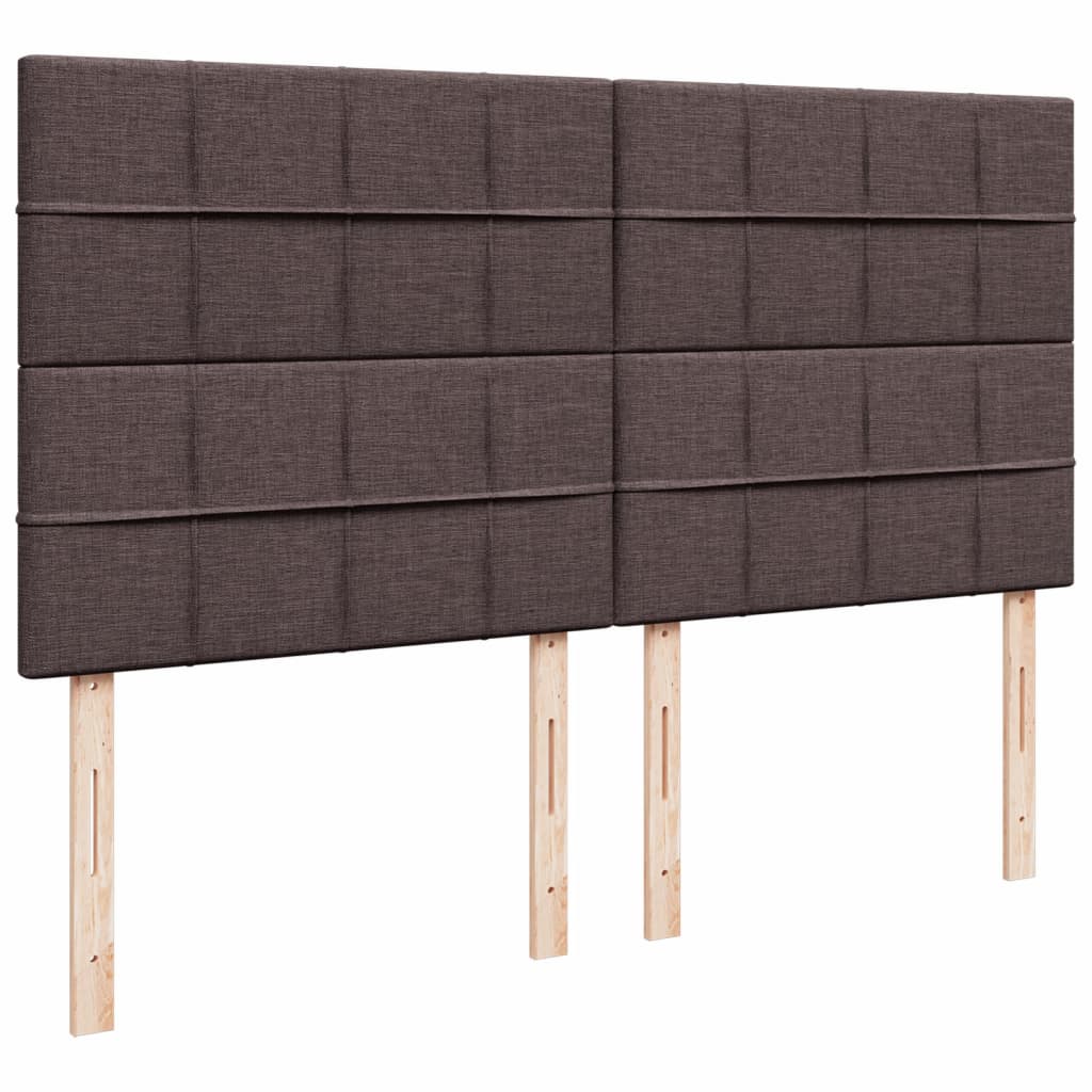Krevet s oprugama i madracem tamnosmeđi 200x200 cm od tkanine
