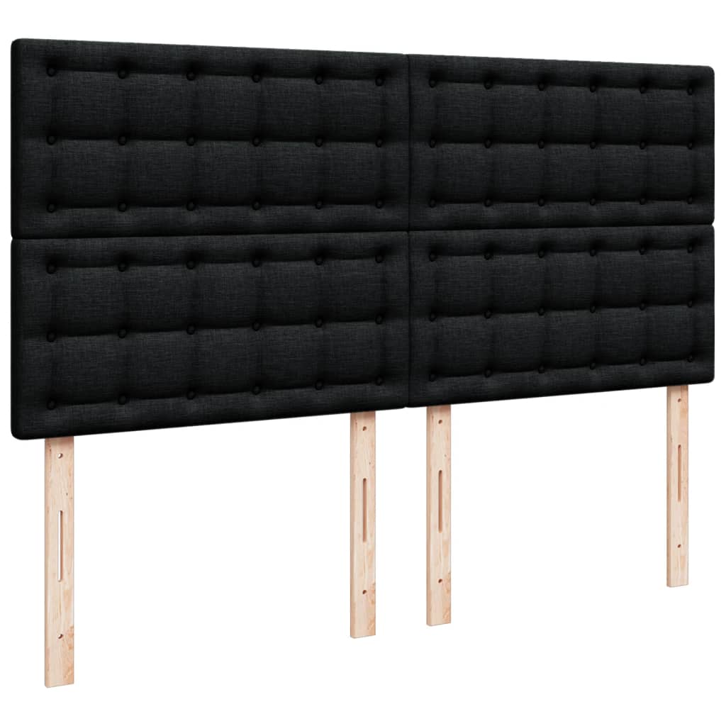 Krevet s oprugama i madracem crni 200x200 cm od tkanine