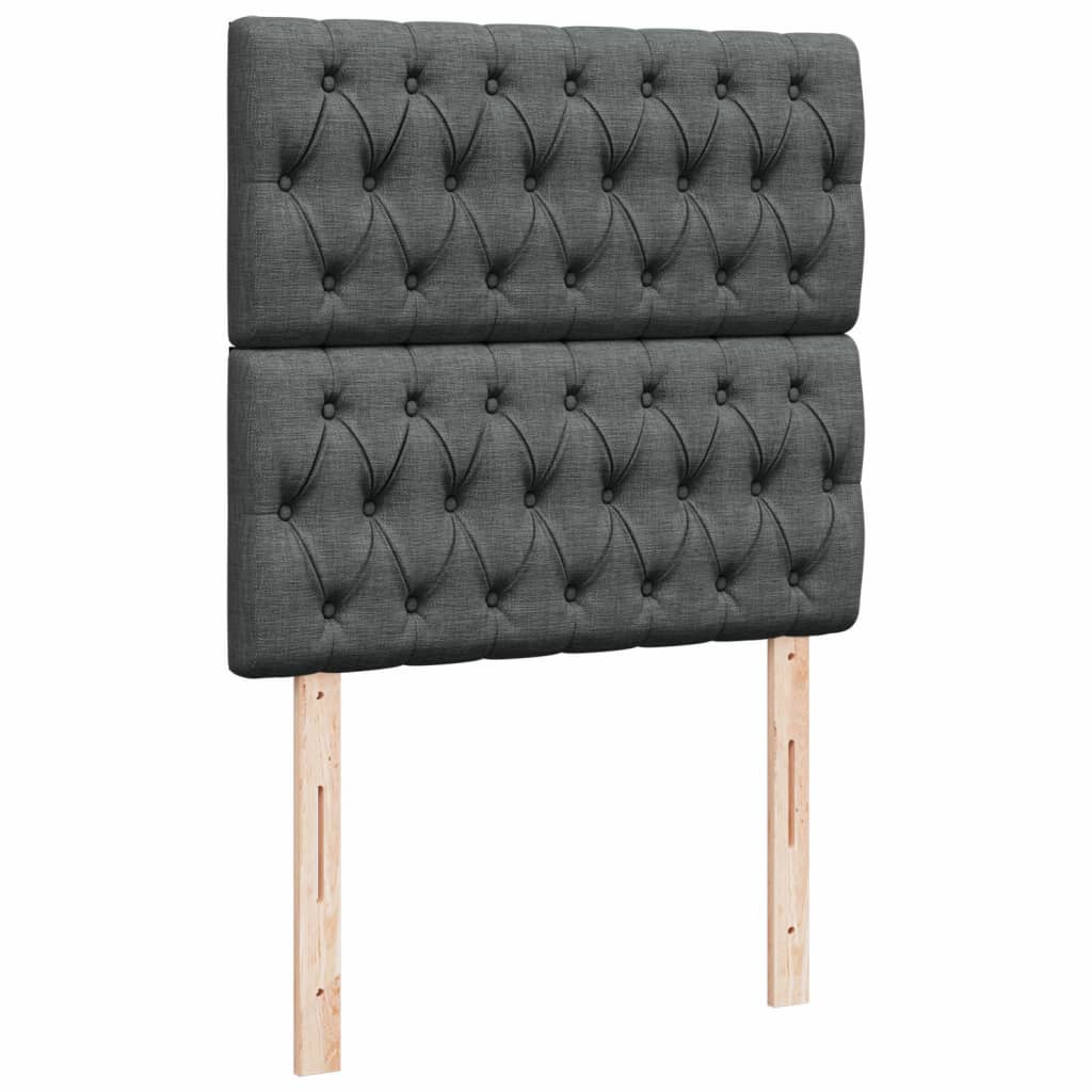 Krevet s oprugama i madracem tamnosivi 90 x 190 cm od tkanine