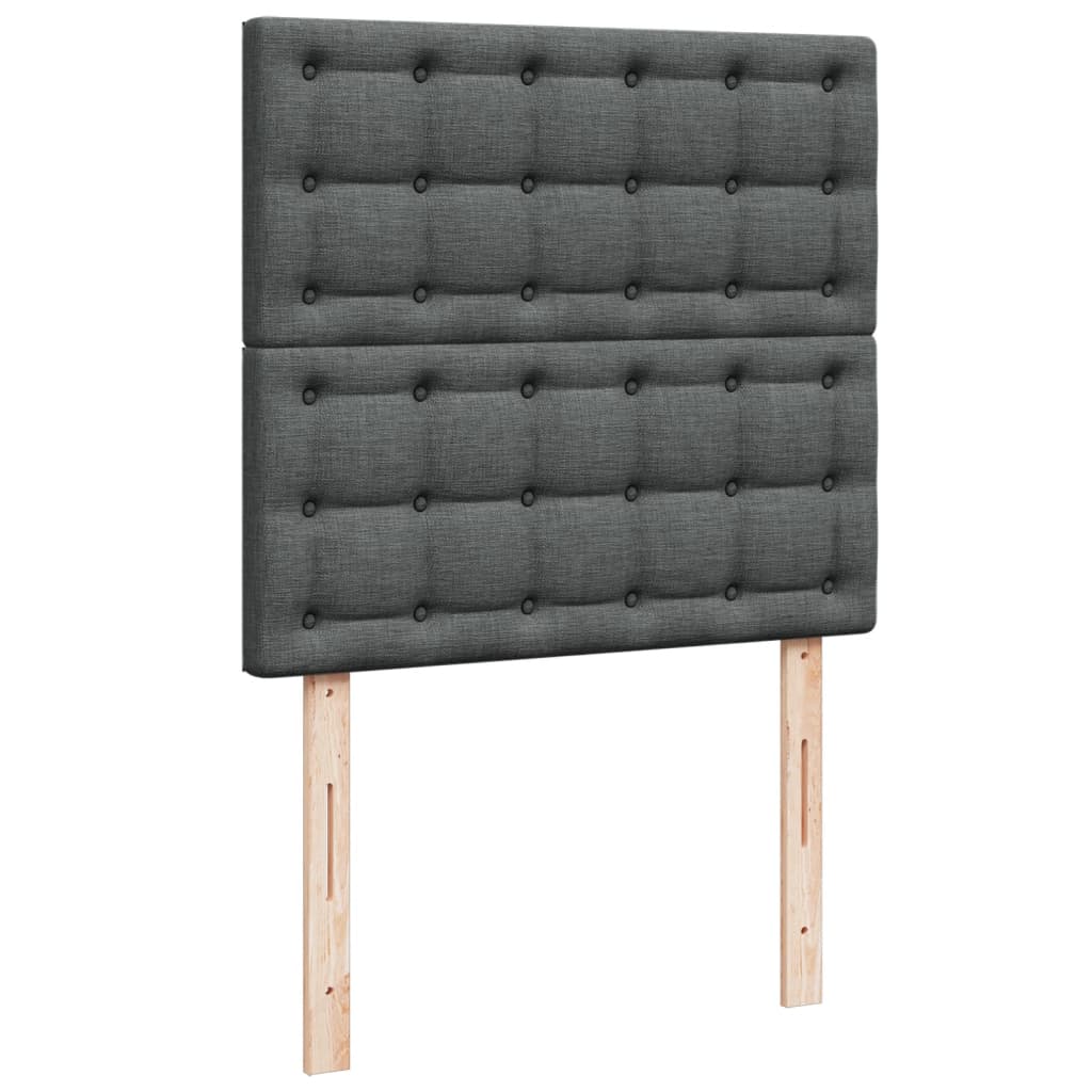 Krevet s oprugama i madracem tamnosivi 90 x 190 cm od tkanine