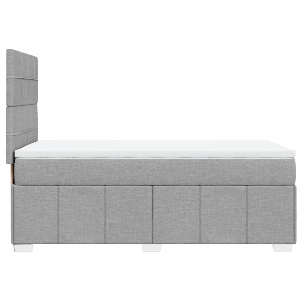 Okvir kreveta s oprugama i madrac svjetlosivi 90x200cm tkanina