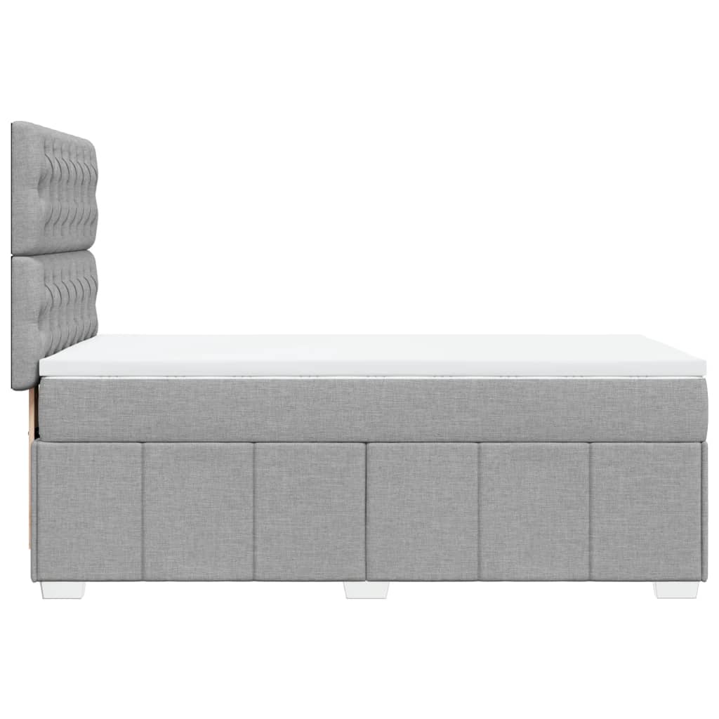 Okvir kreveta s oprugama i madrac svjetlosivi 90x200cm tkanina