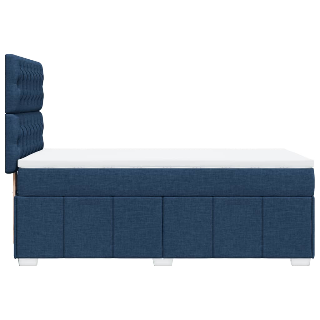Krevet s oprugama i madracem plavi 90 x 200 cm od tkanine