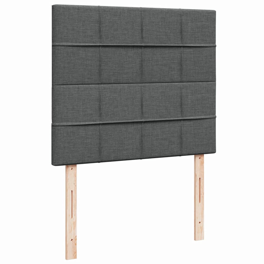Krevet s oprugama i madracem tamnosivi 120 x 200 cm od tkanine