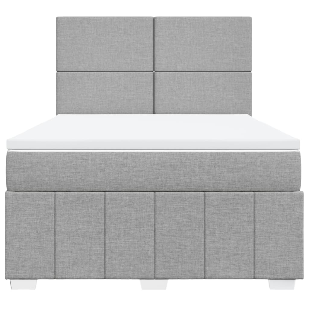 Krevet box spring s madracem svjetlosiva 160x200 cm tkanina