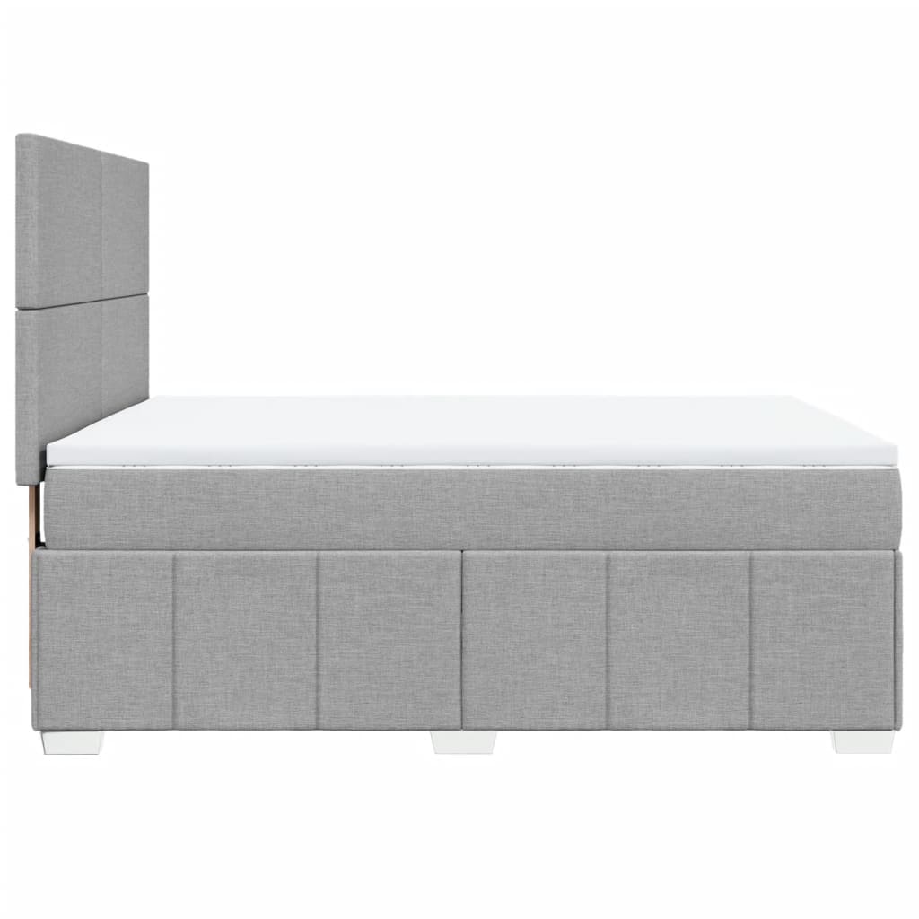 Krevet box spring s madracem svjetlosiva 160x200 cm tkanina