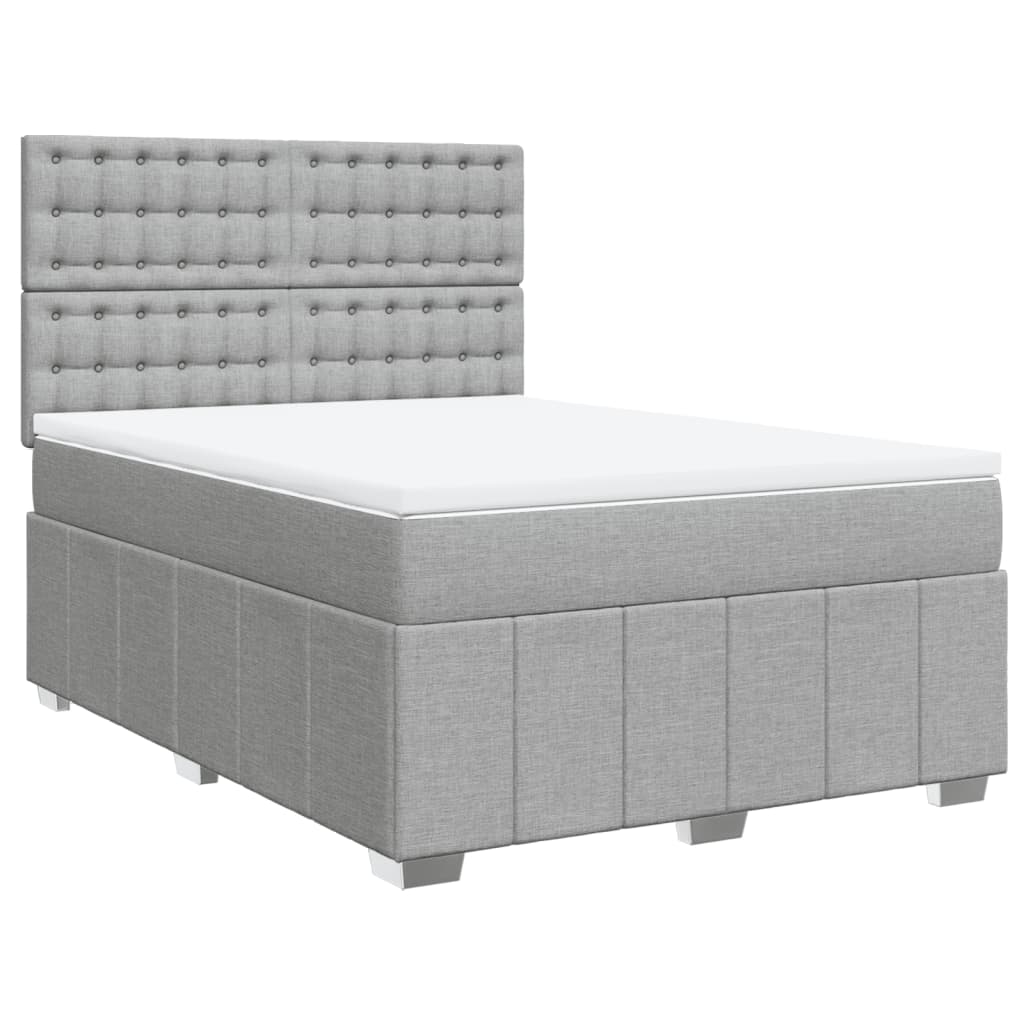 Krevet box spring s madracem svjetlosiva 160x200 cm tkanina