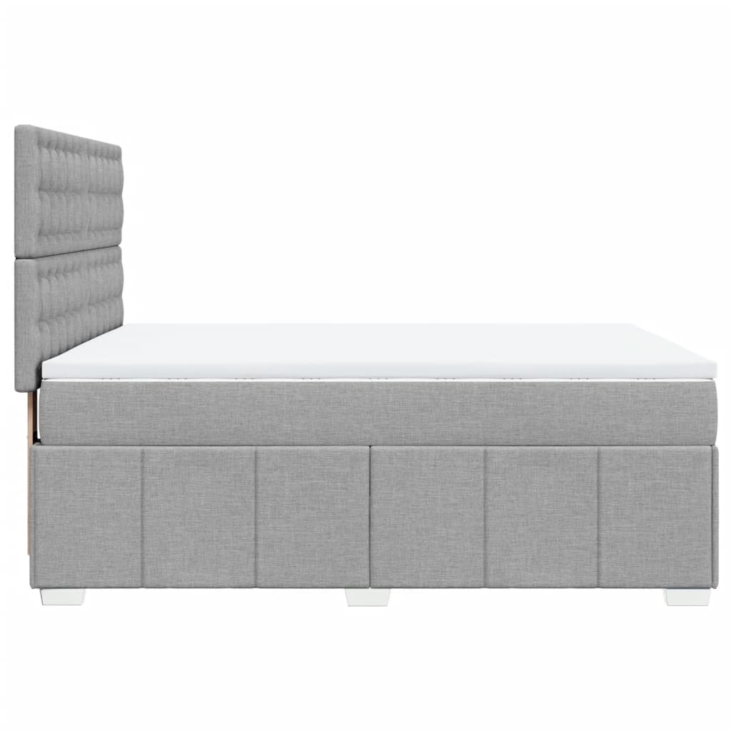 Krevet box spring s madracem svjetlosiva 160x200 cm tkanina