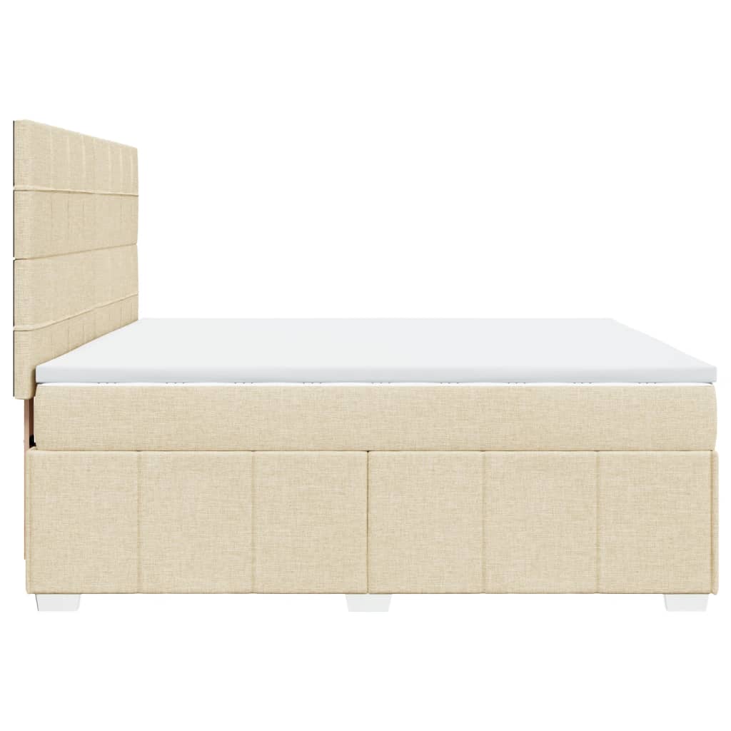 Krevet s oprugama i madracem krem 180x200 cm od tkanine