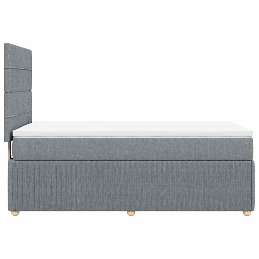 Box spring krevet s madracem svjetlosivi 90x190 cm od tkanine
