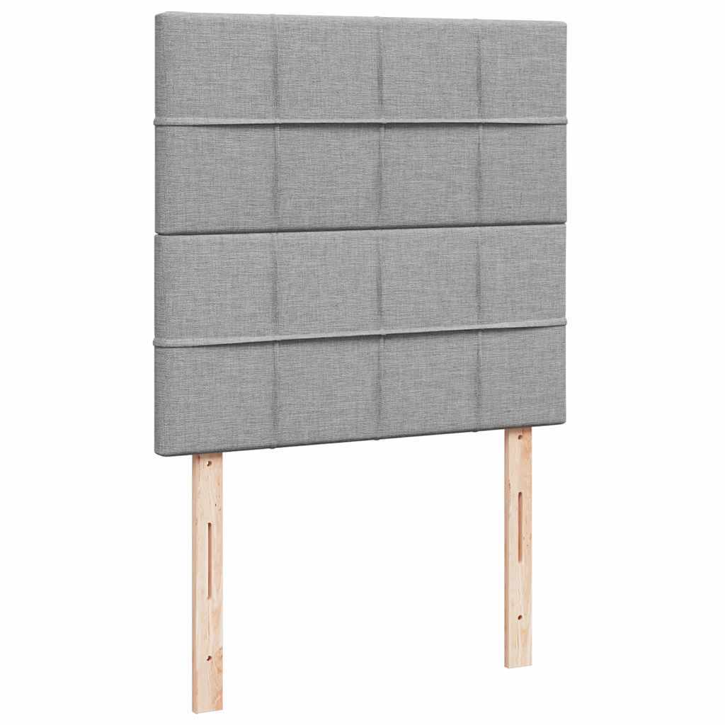 Box spring krevet s madracem svjetlosivi 90x190 cm od tkanine