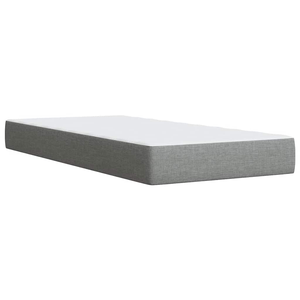Box spring krevet s madracem svjetlosivi 90x190 cm od tkanine