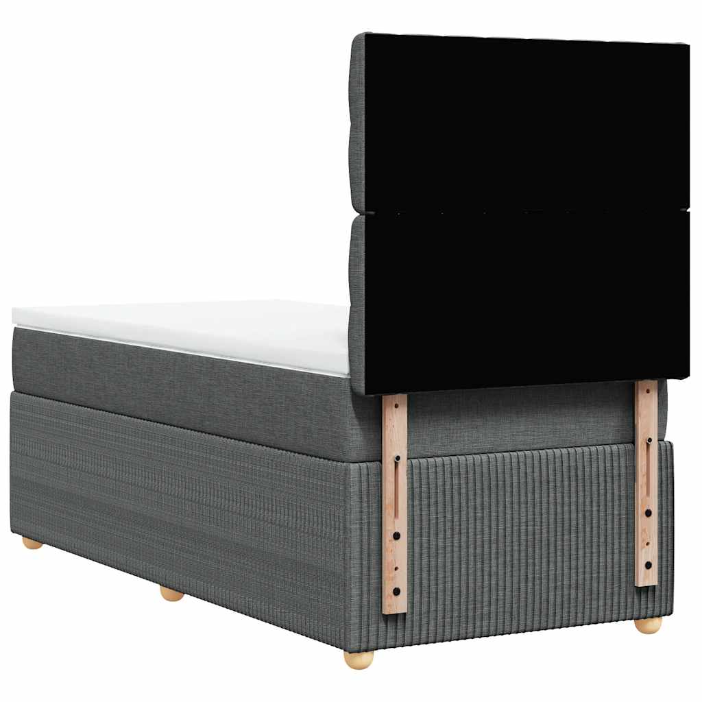 Krevet s oprugama i madracem tamnosivi 90 x 190 cm od tkanine