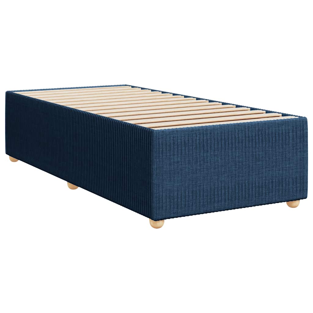 Krevet s oprugama i madracem plavi 90 x 200 cm od tkanine