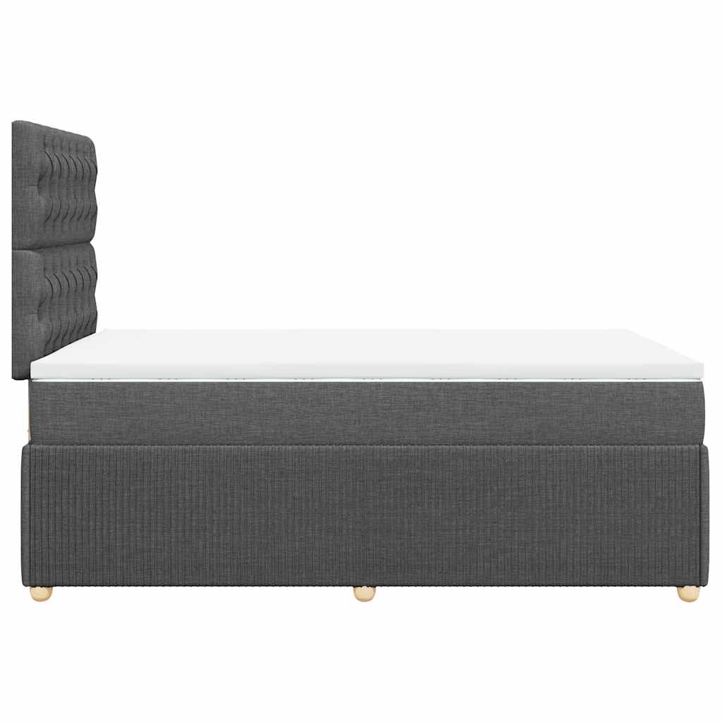 Krevet box spring s madracem tamnosivi 120 x 190 cm tkanina
