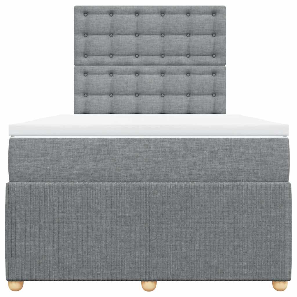 Krevet s oprugama i madracem svjetlosivi 120x190 cm od tkanine