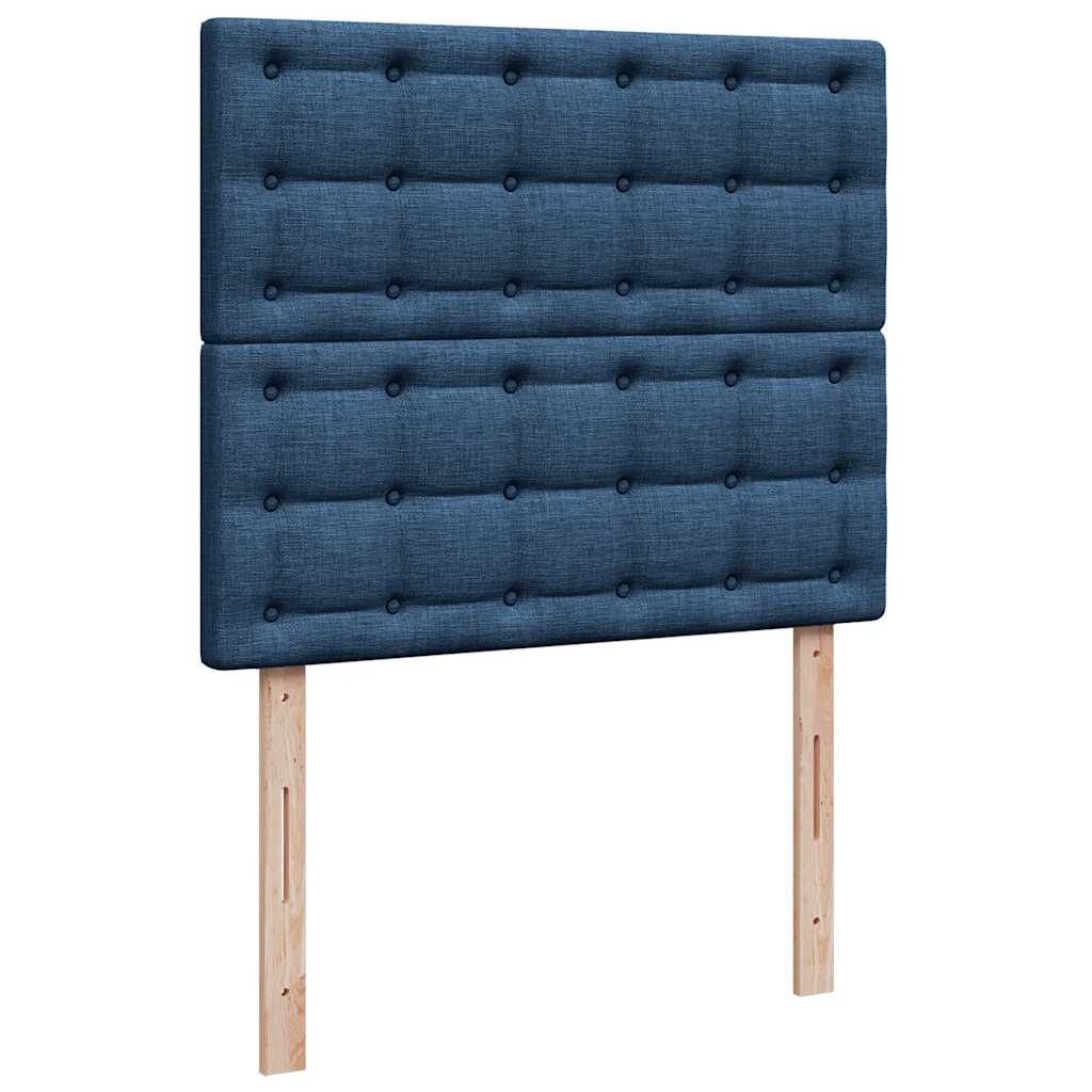 Krevet s oprugama i madracem plavi 120 x 190 cm od tkanine