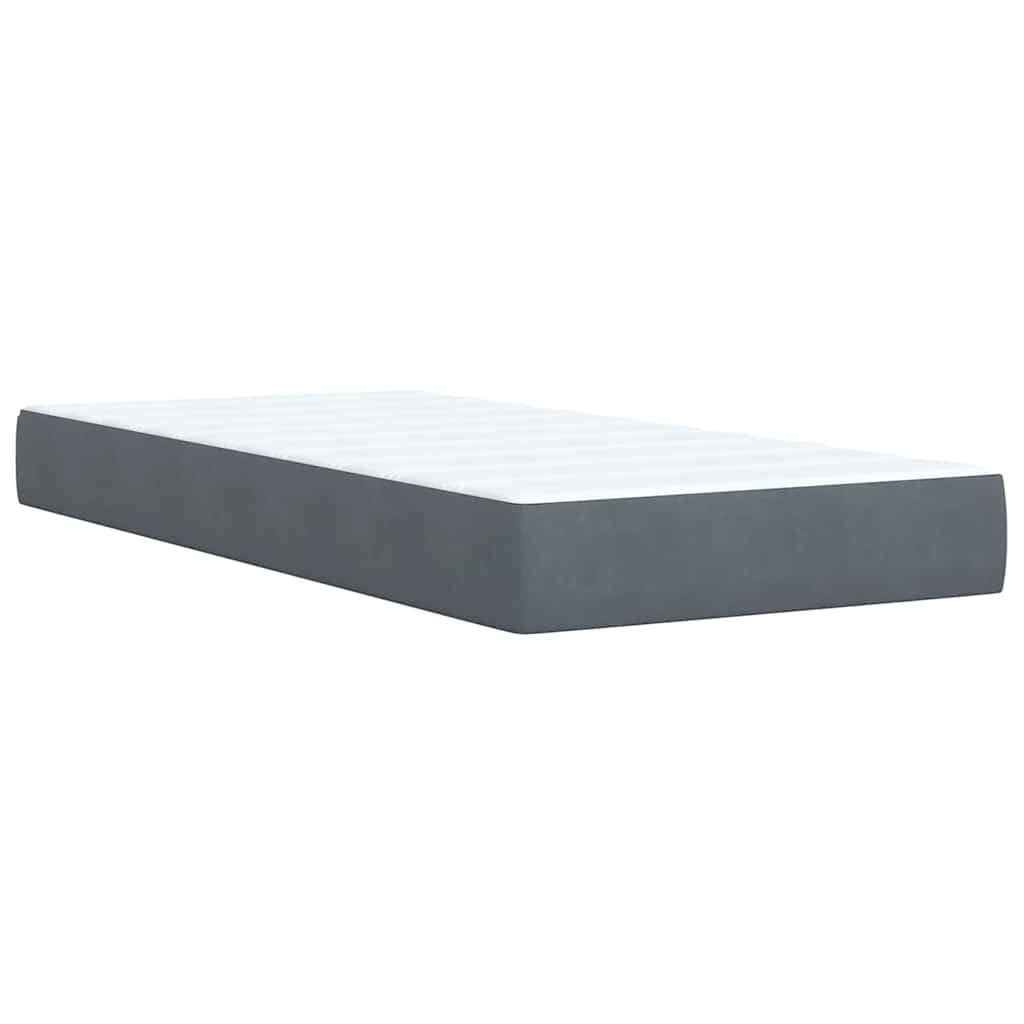 Box spring krevet s madracem tamnosivi 80 x 200 cm baršunasti