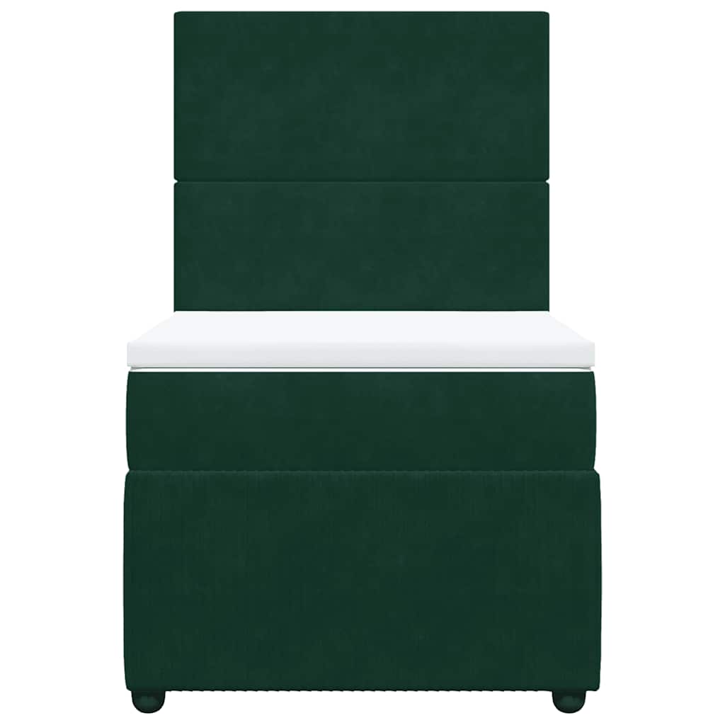 Box spring krevet s madracem tamnozeleni 80 x 200 cm baršunasti