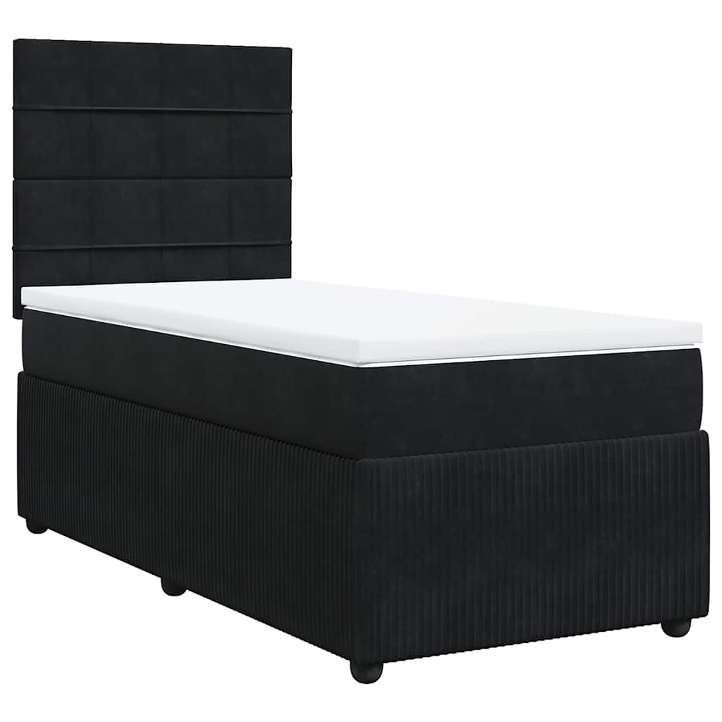 Box spring krevet s madracem crni 80 x 200 cm baršunasti