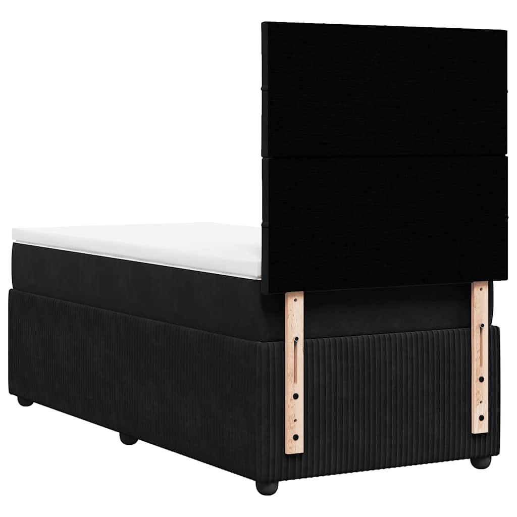 Box spring krevet s madracem crni 80 x 200 cm baršunasti