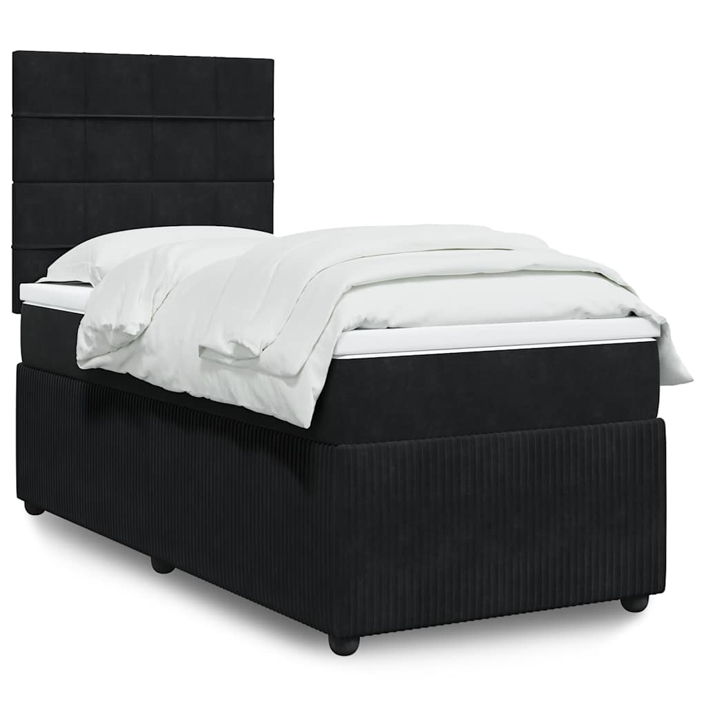 Box spring krevet s madracem crni 80 x 200 cm baršunasti