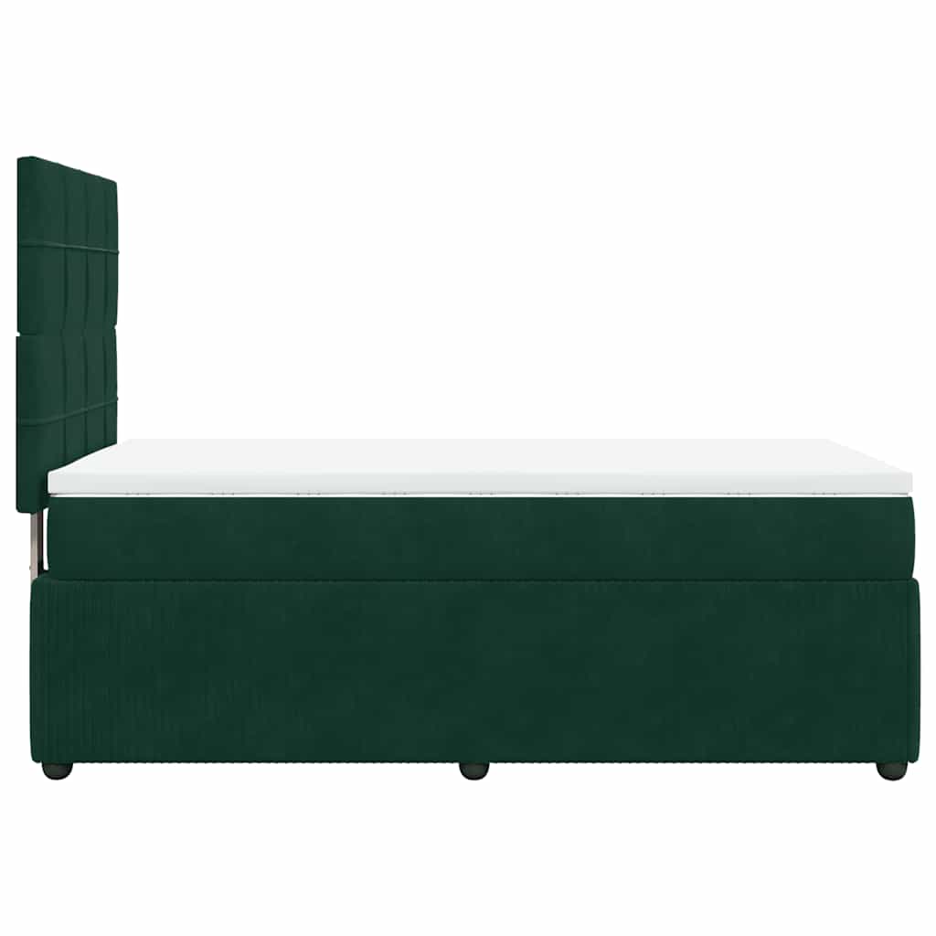Box spring krevet s madracem tamnozeleni 80 x 200 cm baršunasti