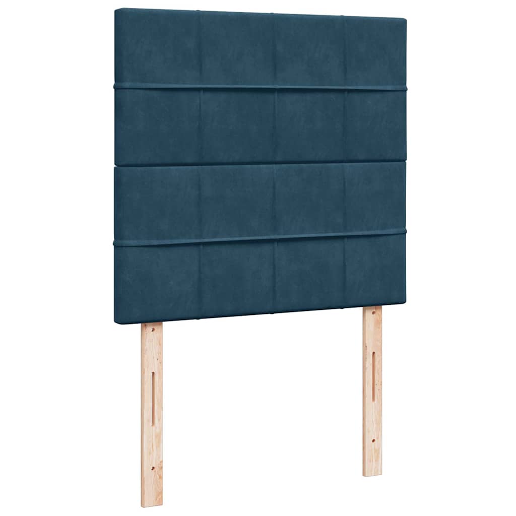 Box spring krevet s madracem tamnoplavi 80 x 200 cm baršunasti