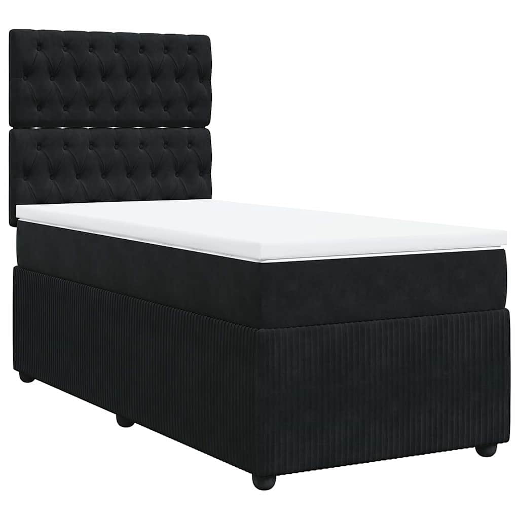 Box spring krevet s madracem crni 80 x 200 cm baršunasti