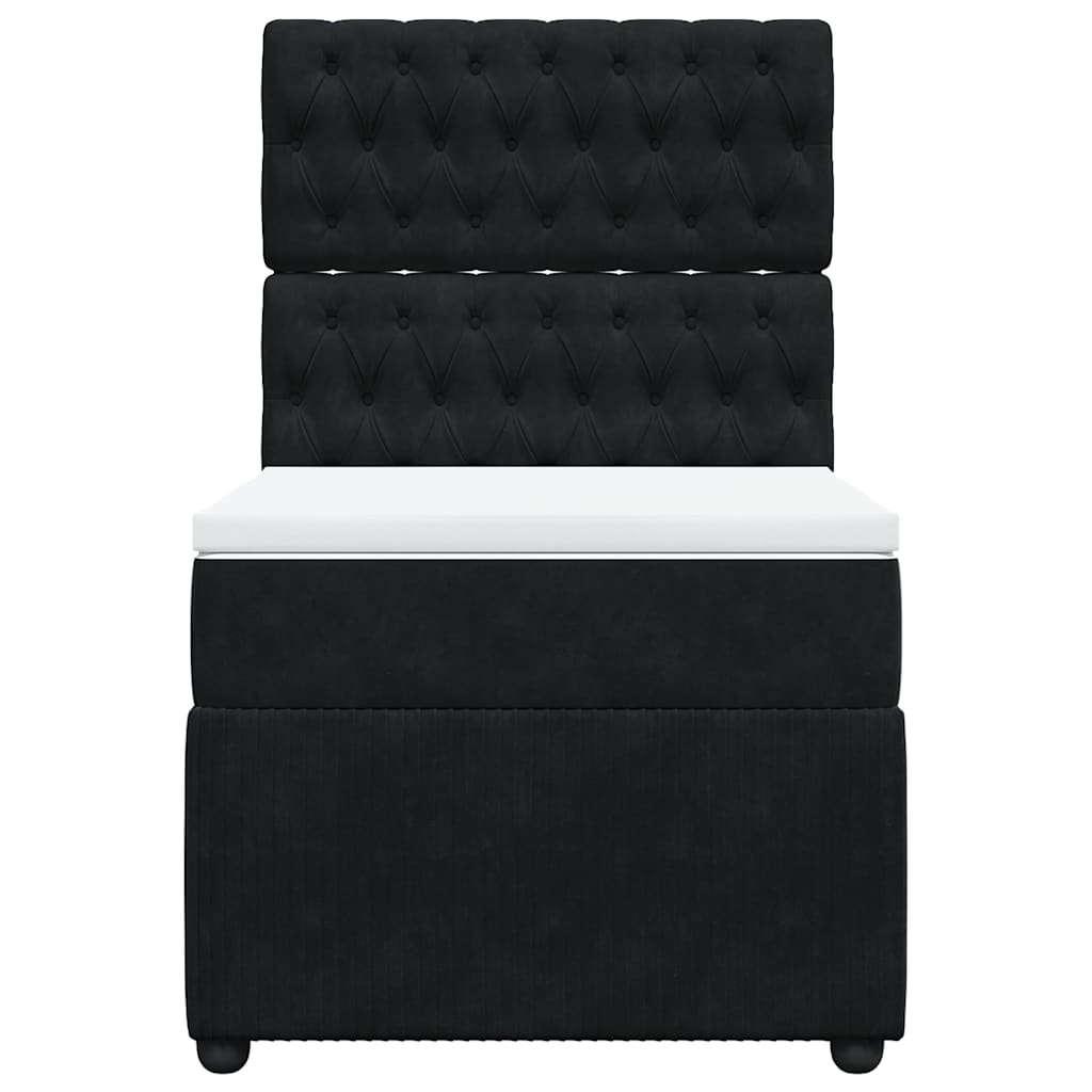 Box spring krevet s madracem crni 80 x 200 cm baršunasti