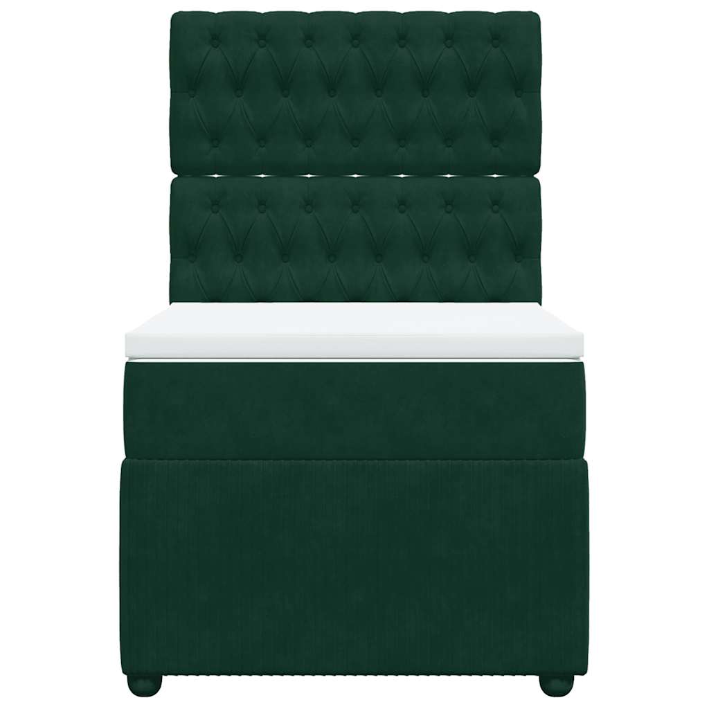 Box spring krevet s madracem tamnozeleni 80 x 200 cm baršunasti