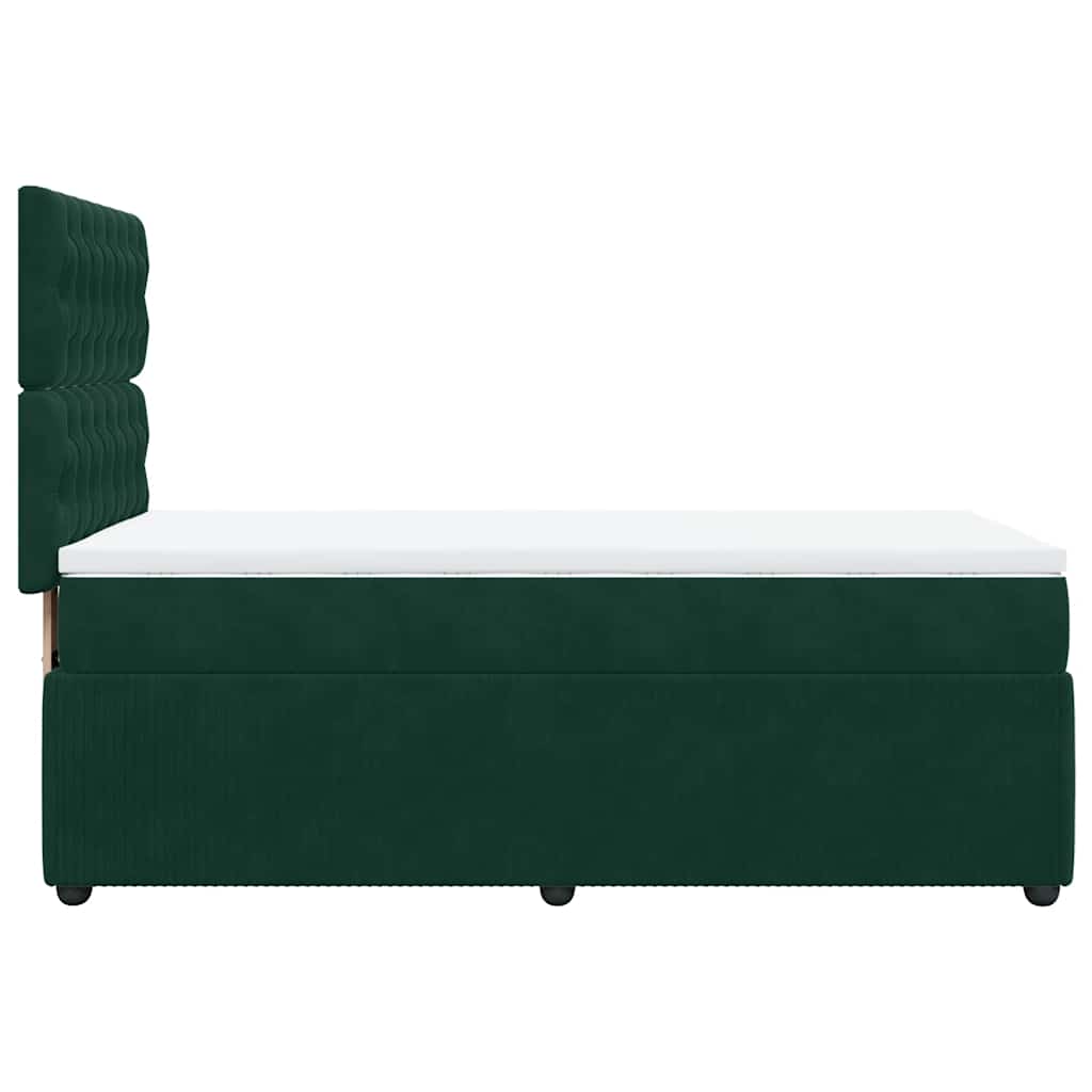 Box spring krevet s madracem tamnozeleni 80 x 200 cm baršunasti