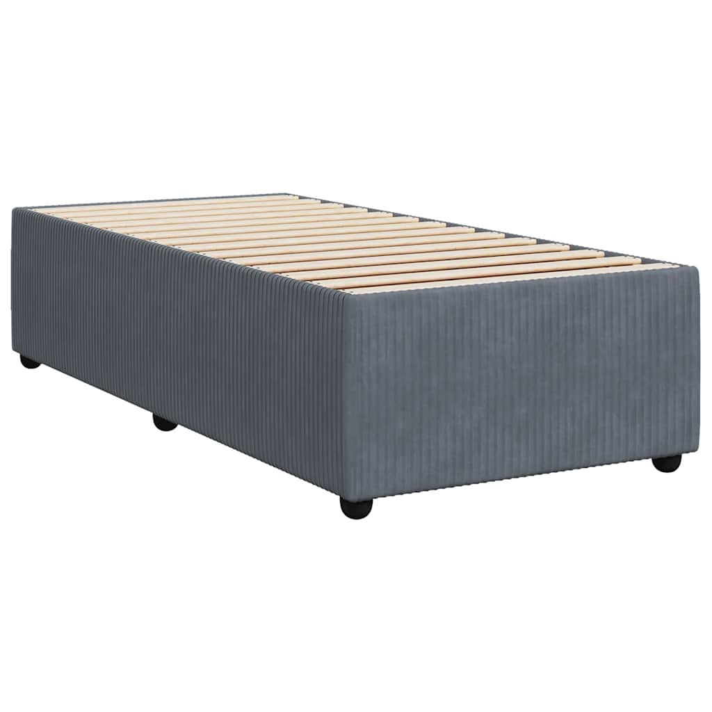 Box spring krevet s madracem tamnosivi 90x190 cm baršunasti
