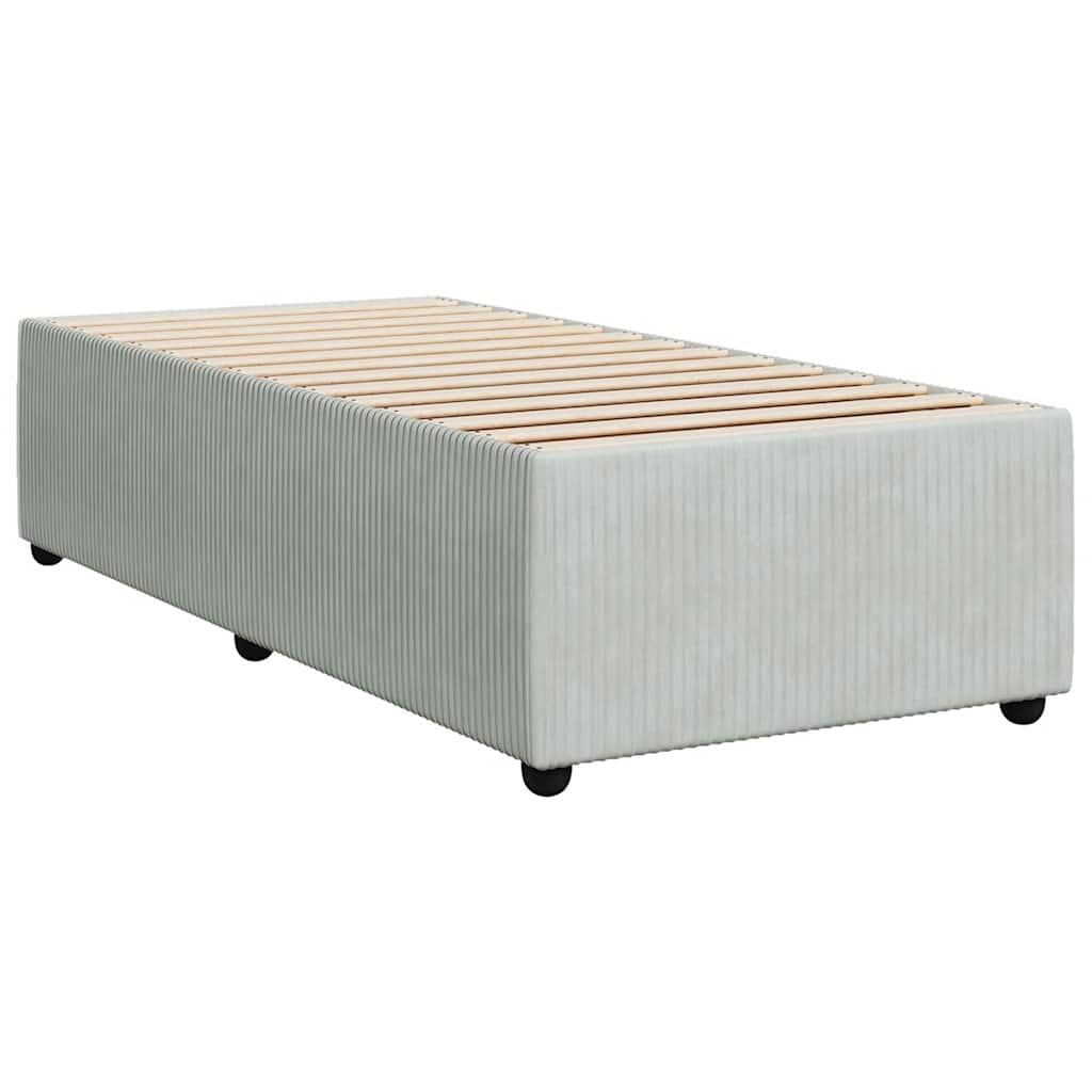 Box spring krevet s madracem svjetlosivi 90x190 cm baršunasti