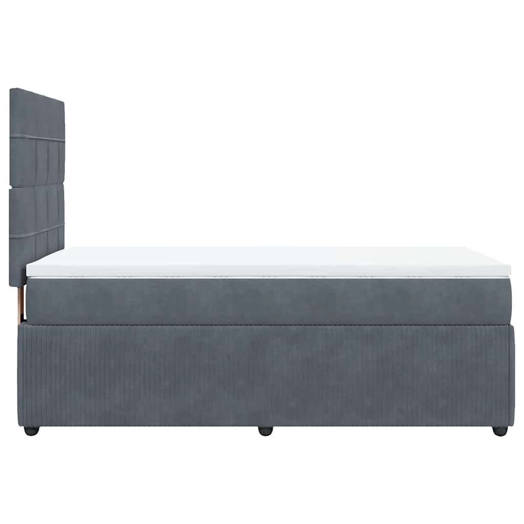 Box spring krevet s madracem tamnosivi 90x190 cm baršunasti
