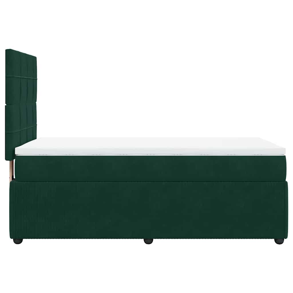 Box spring krevet s madracem tamnozeleni 90x190 cm baršunasti