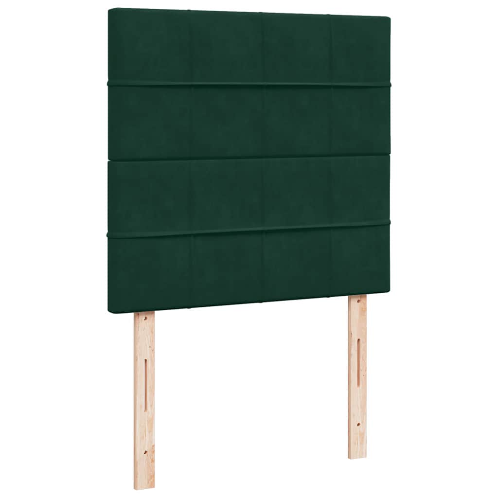 Box spring krevet s madracem tamnozeleni 90x190 cm baršunasti