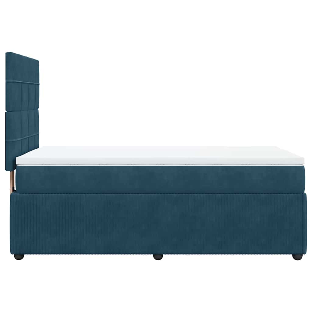 Box spring krevet s madracem tamnoplavi 90x190 cm baršunasti