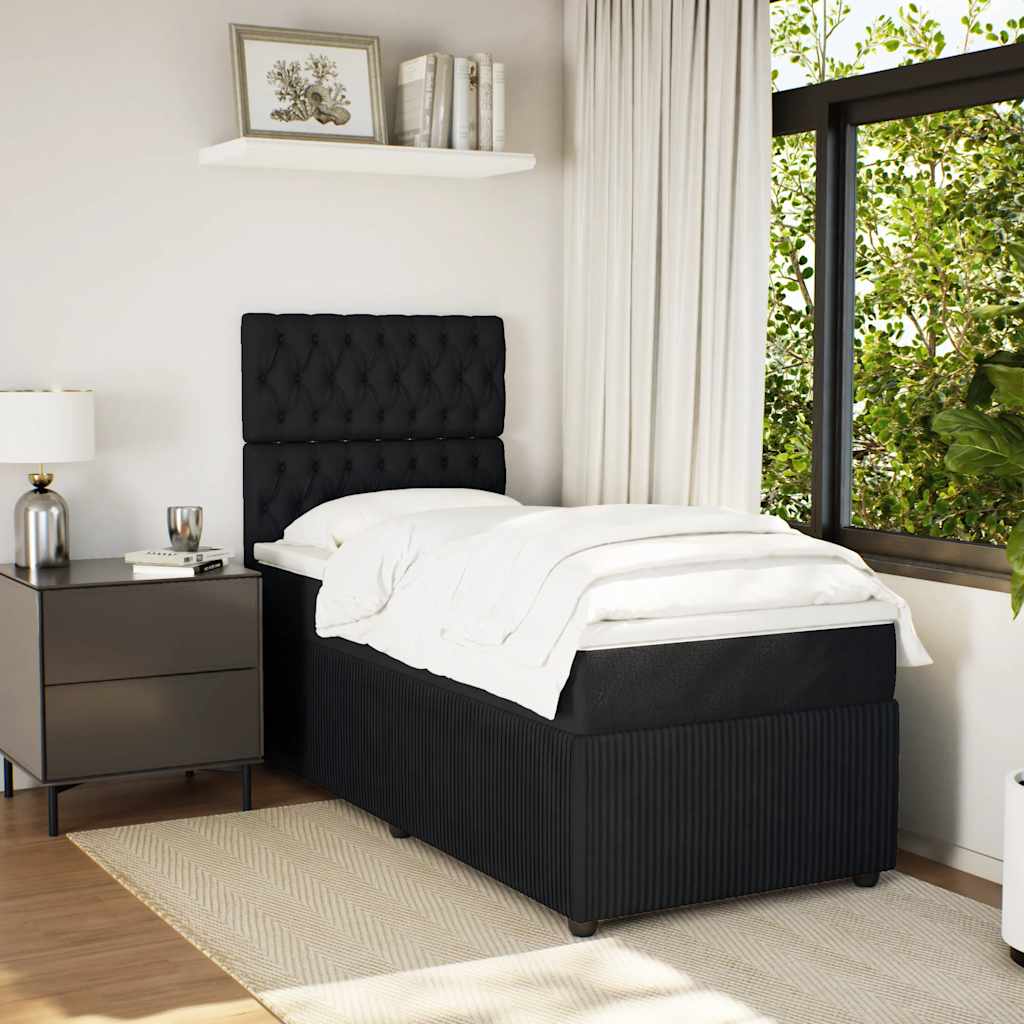 Box spring krevet s madracem crni 90x190 cm baršunasti
