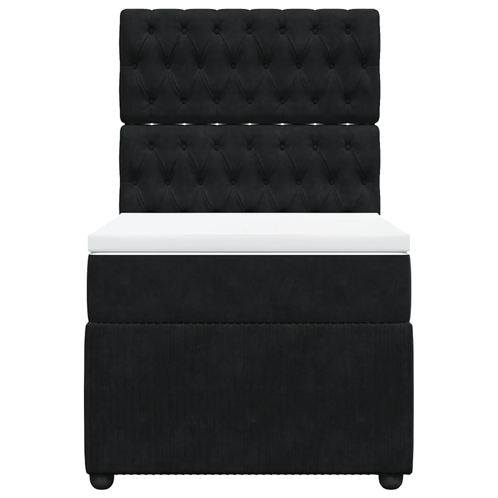 Box spring krevet s madracem crni 90x190 cm baršunasti