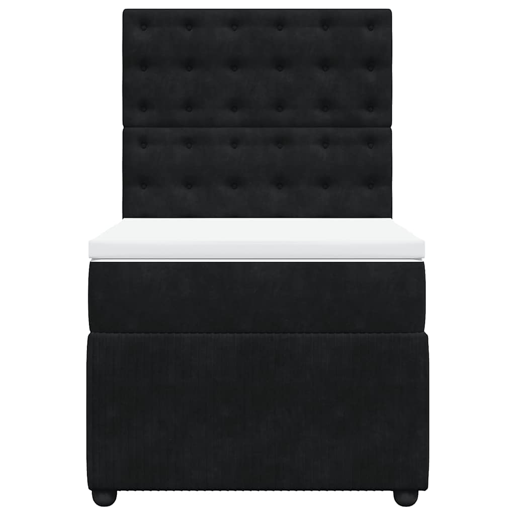 Box spring krevet s madracem crni 90x190 cm baršunasti