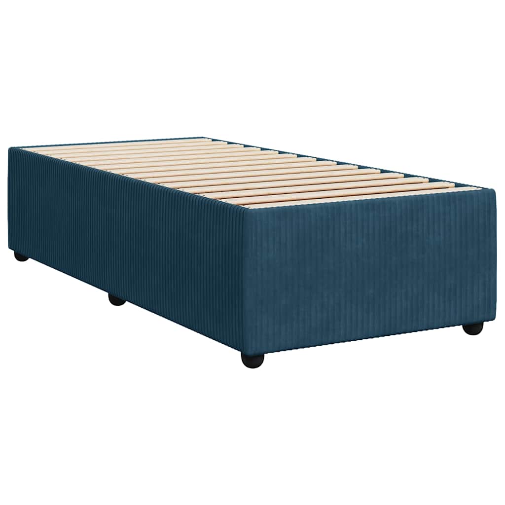 Box spring krevet s madracem tamnoplavi 90x190 cm baršunasti