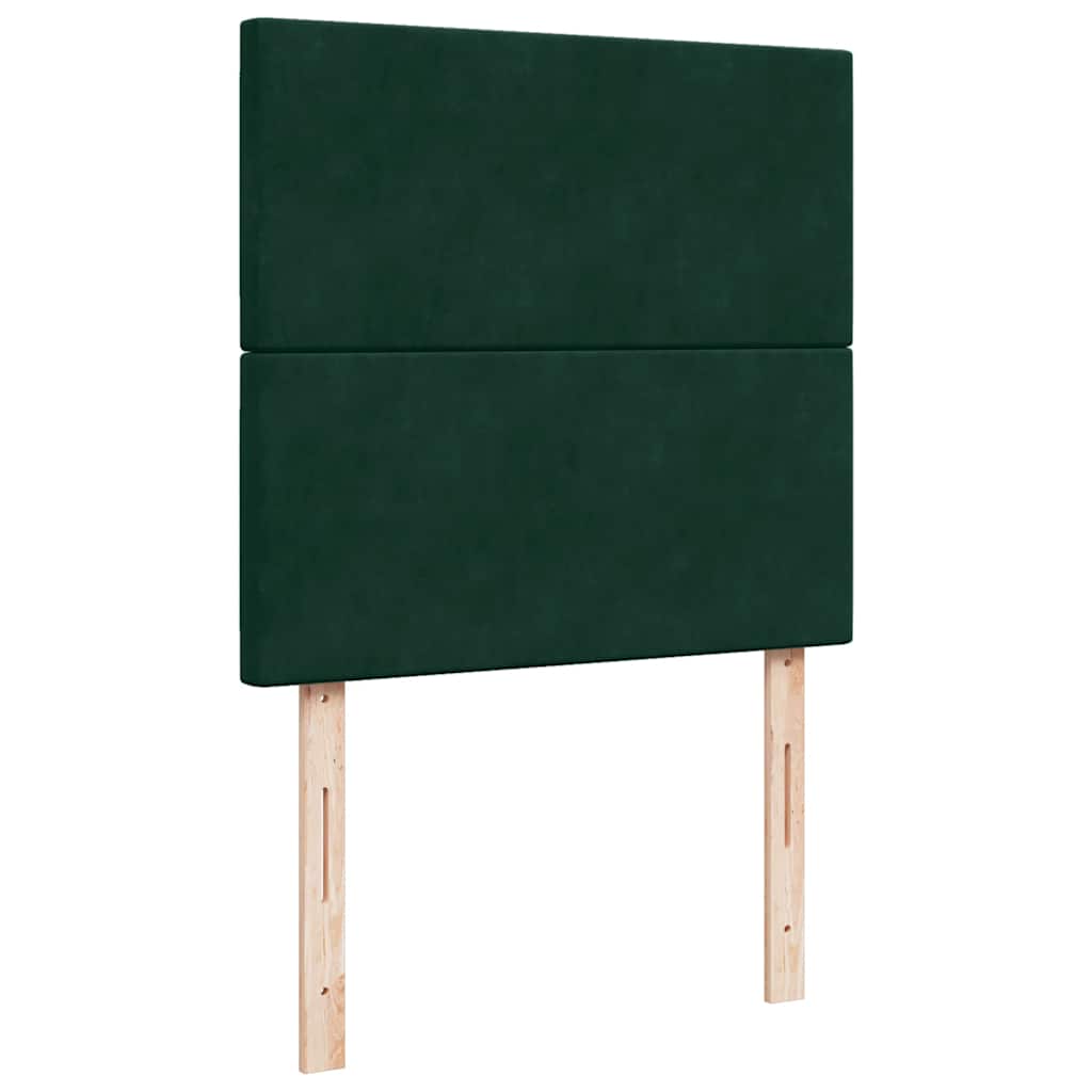 Box spring krevet s madracem tamnozeleni 90x200 cm baršunasti