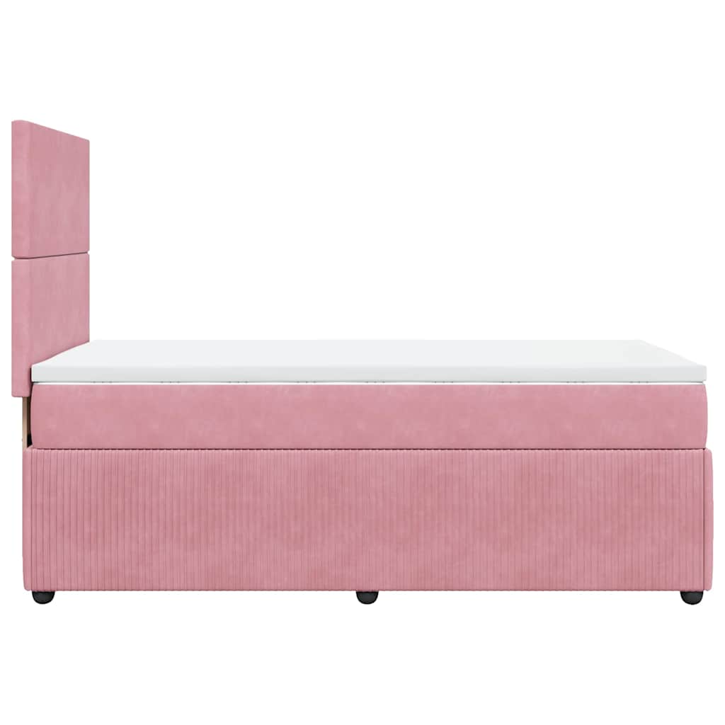Box spring krevet s madracem ružičasti 90x200 cm baršunasti